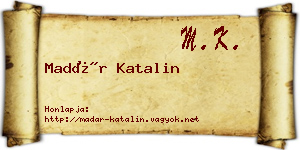 Madár Katalin névjegykártya