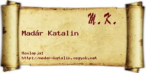 Madár Katalin névjegykártya